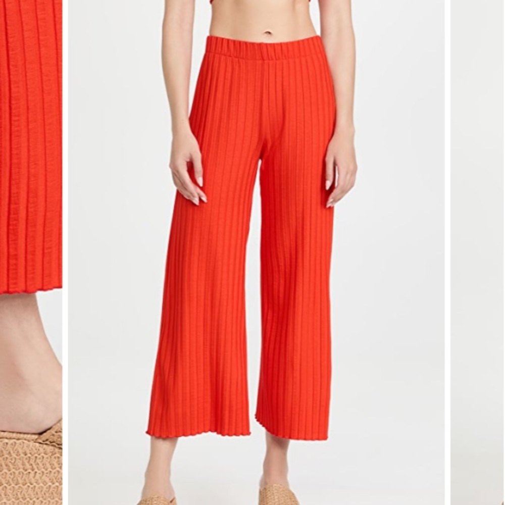 Red Simon Miller Wide Crop Rib Alder Pant